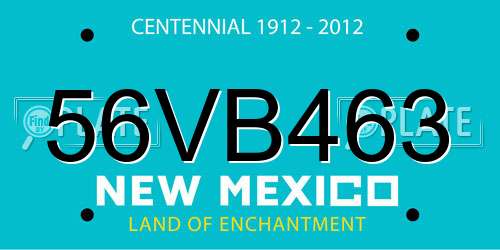 56VB463 New Mexico License Plate