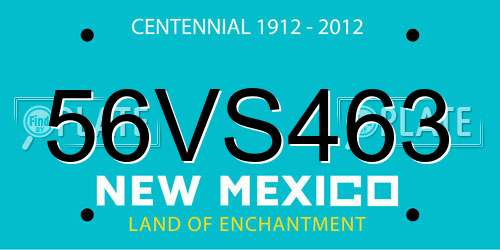 56VS463 New Mexico License Plate