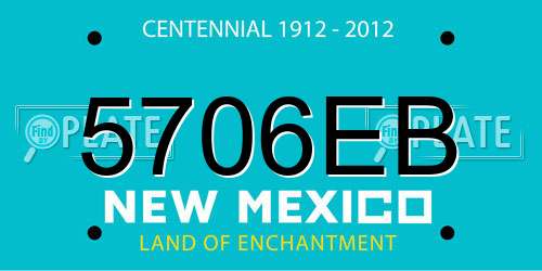 5706EB New Mexico License Plate