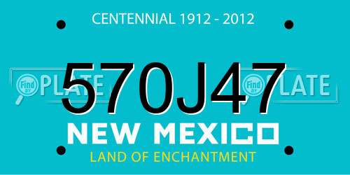 570J47 New Mexico License Plate