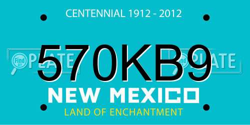 570KB9 New Mexico License Plate