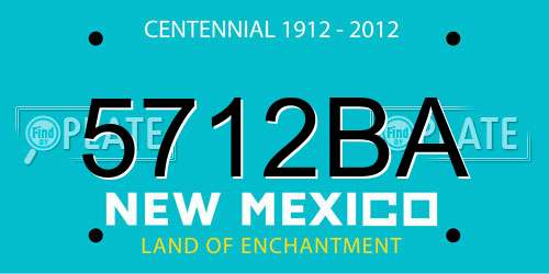 5712BA New Mexico License Plate