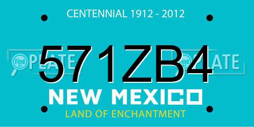 571ZB4 New Mexico License Plate