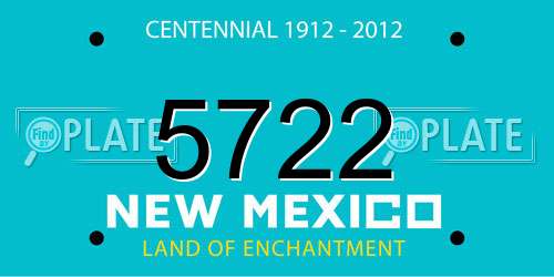 5722 New Mexico License Plate