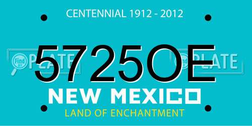 5725OE New Mexico License Plate