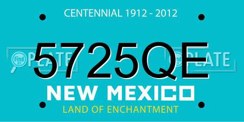 5725QE New Mexico License Plate