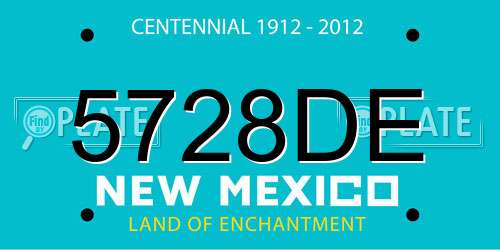 5728DE New Mexico License Plate
