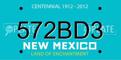 572BD3 New Mexico License Plate