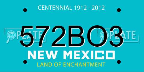 572BO3 New Mexico License Plate