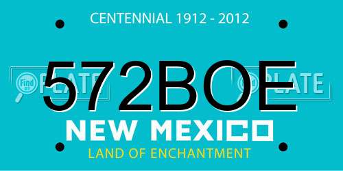 572BOE New Mexico License Plate