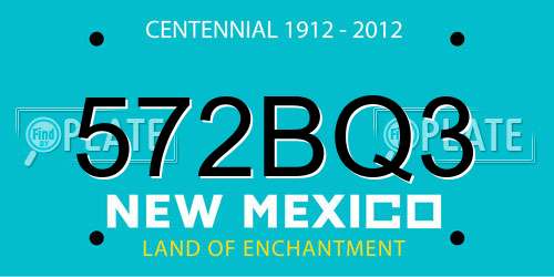572BQ3 New Mexico License Plate