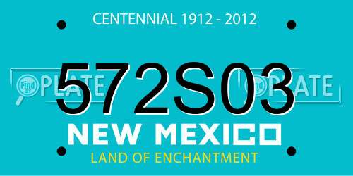 572S03 New Mexico License Plate