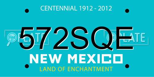 572SQE New Mexico License Plate