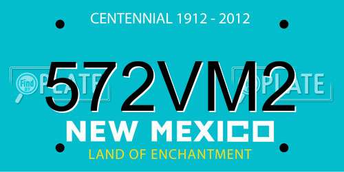 572VM2 New Mexico License Plate