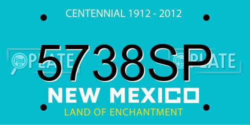 5738SP New Mexico License Plate