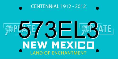 573EL3 New Mexico License Plate
