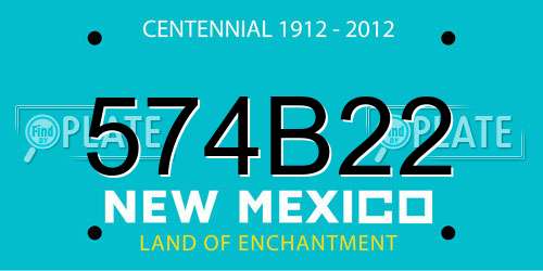 574B22 New Mexico License Plate