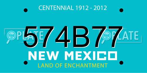 574B77 New Mexico License Plate