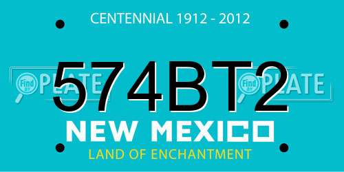 574BT2 New Mexico License Plate