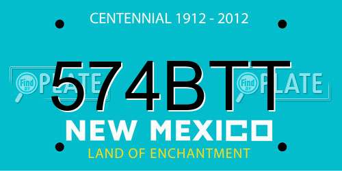574BTT New Mexico License Plate