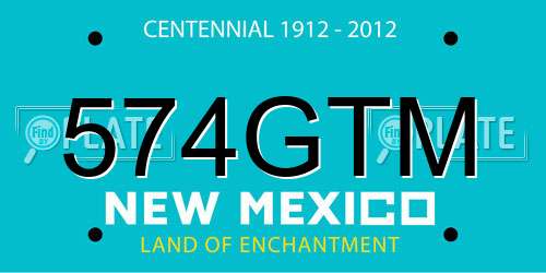 574GTM New Mexico License Plate