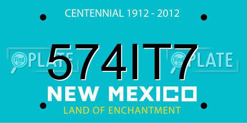 574IT7 New Mexico License Plate