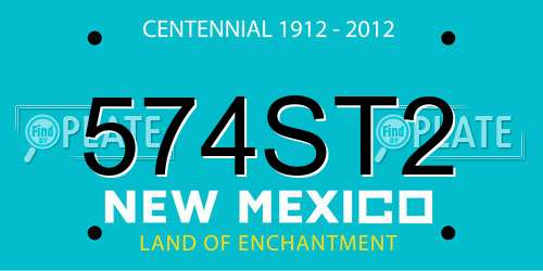 574ST2 New Mexico License Plate