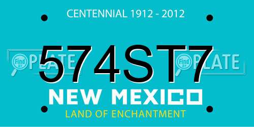 574ST7 New Mexico License Plate