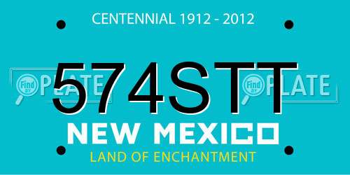 574STT New Mexico License Plate