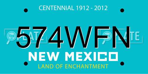574WFN New Mexico License Plate