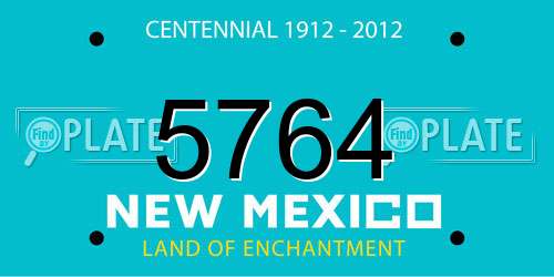5764 New Mexico License Plate