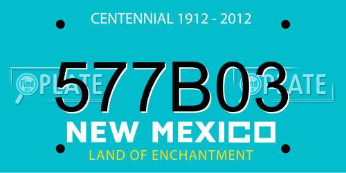 577B03 New Mexico License Plate