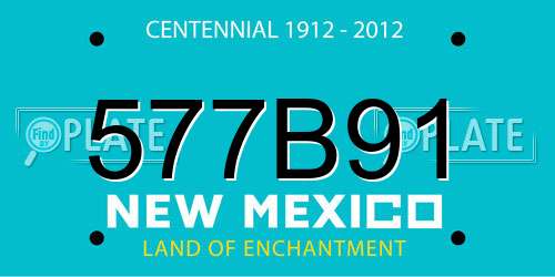 577B91 New Mexico License Plate
