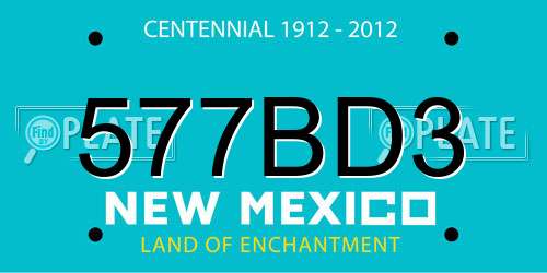 577BD3 New Mexico License Plate