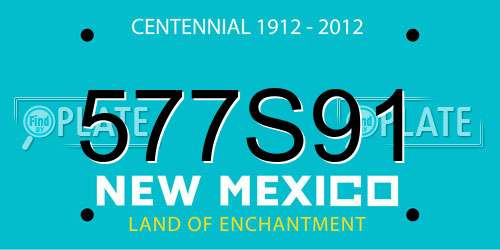 577S91 New Mexico License Plate