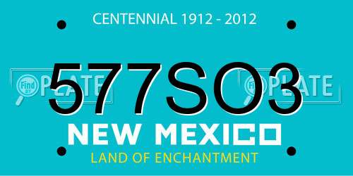 577SO3 New Mexico License Plate