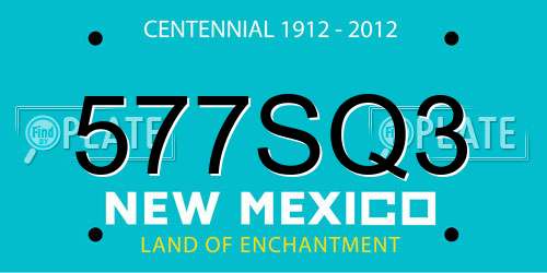 577SQ3 New Mexico License Plate