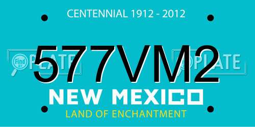 577VM2 New Mexico License Plate