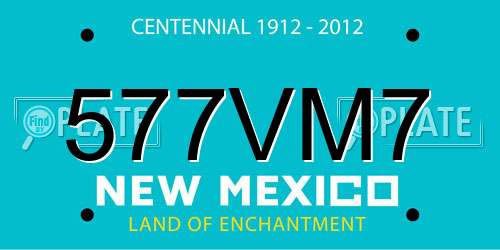 577VM7 New Mexico License Plate