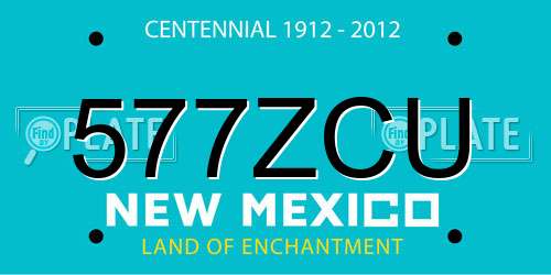 577ZCU New Mexico License Plate