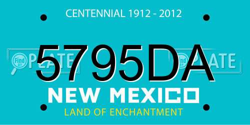 5795DA New Mexico License Plate