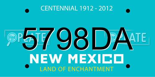 5798DA New Mexico License Plate