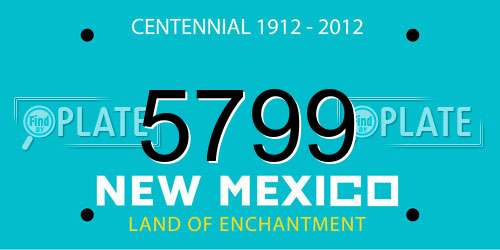 5799 New Mexico License Plate