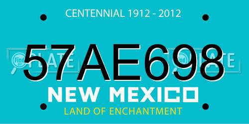 57AE698 New Mexico License Plate