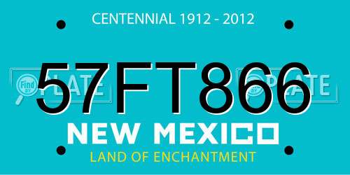 57FT866 New Mexico License Plate