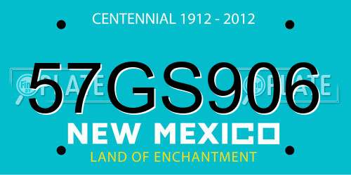 57GS906 New Mexico License Plate