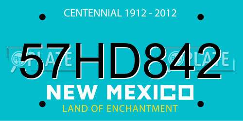 57HD842 New Mexico License Plate