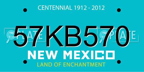 57KB570 New Mexico License Plate