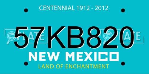 57KB820 New Mexico License Plate