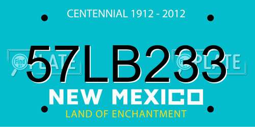 57LB233 New Mexico License Plate